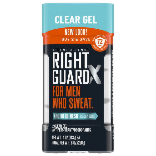 Right Guard Xtreme Defense Antiperspirant/Deodorants, Arctic Refresh, Clear Gel