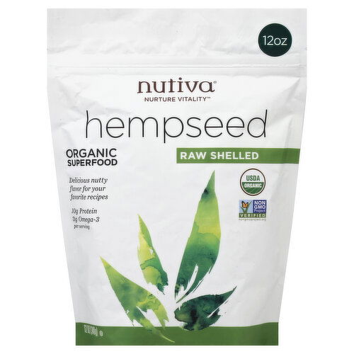 Nutiva Hempseed, Organic, Raw Shelled