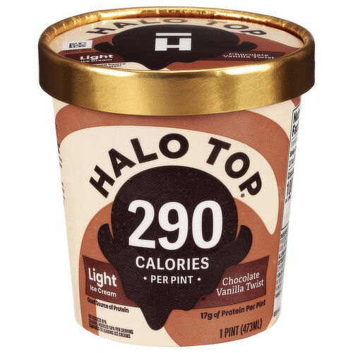 Halo Top Ice Cream, Light, Chocolate Vanilla Twist