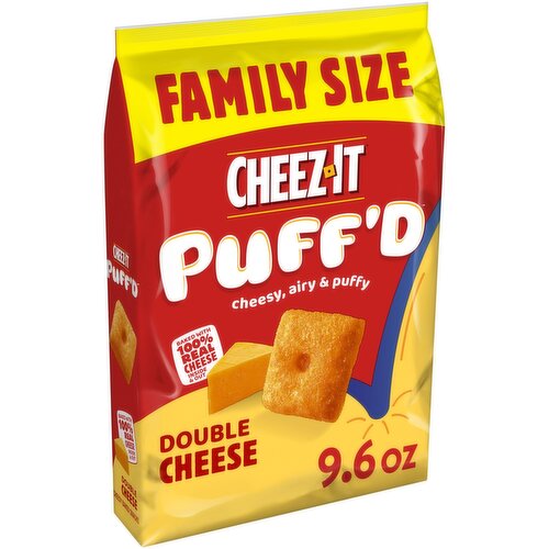 Cheez-It Puff'd Cheesy Baked Snacks, Double Cheese, Family Size