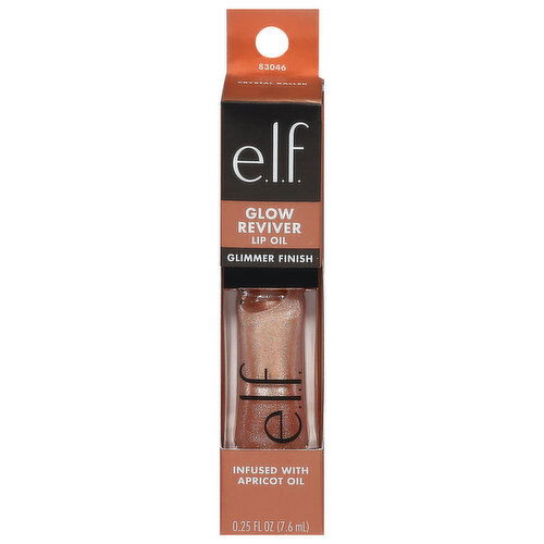 e.l.f. Lip Oil, Glow Reviver, Glimmer Finish, Crystal Baller