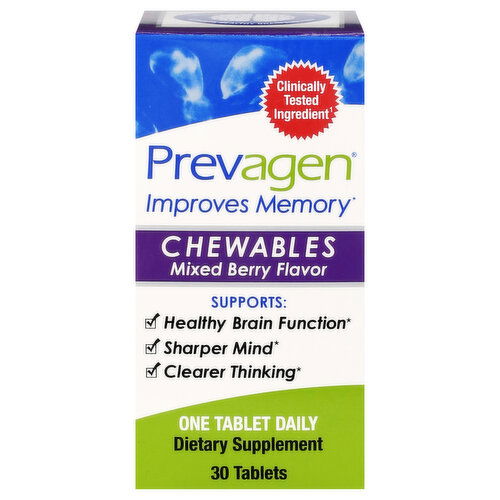 Prevagen Improves Memory, Chewables, Tablets, Mixed Berry Flavor