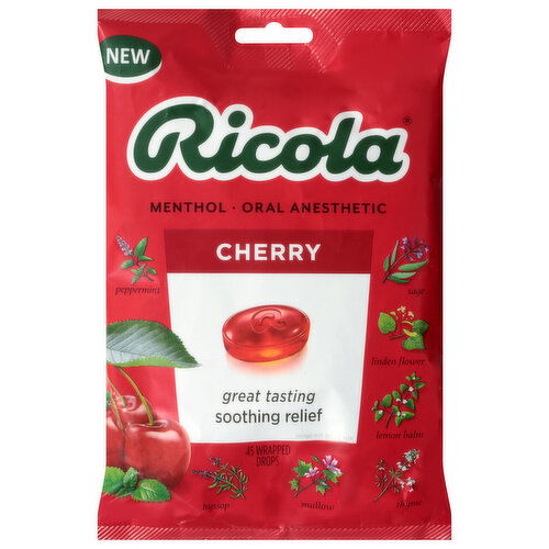 Ricola Drops, Cherry, Family Size