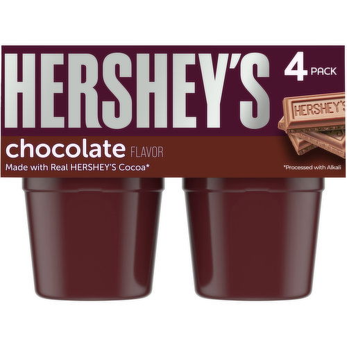 Hershey's Chocolate Ready-to-Eat Pudding Cups Snack with Milk & Real Cocoa