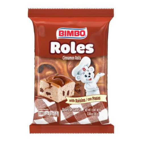 Bimbo Cinnamon Rolls with Raisins, 6 count, 12.88 oz