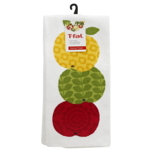 T-fal Kitchen Towel, Dual, Apple Stack Print