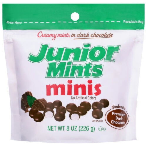Junior Mints Creamy Mints, in Dark Chocolate, Minis