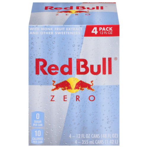 Red Bull Energy Drink, Zero, 4 Pack