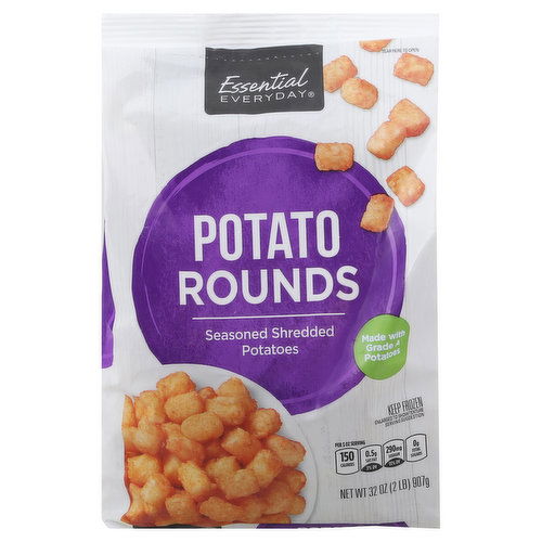 Essential Everyday Potato Rounds, Seasoned Shredded Potatoes