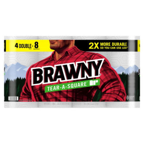 Brawny Paper Towels, Tear-A-Square, 2-Ply