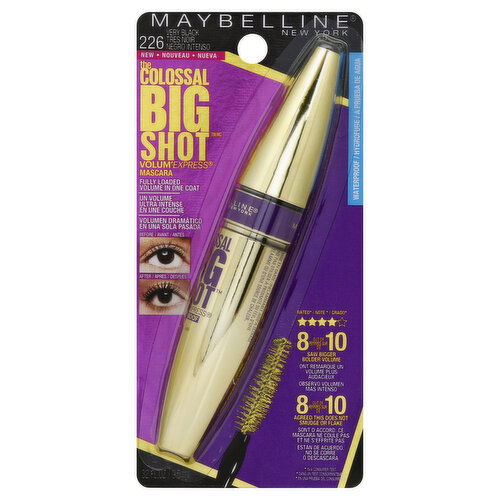 maybelline The Colossal Big Shot Volum' Express Mascara, Waterproof, Very Black 226