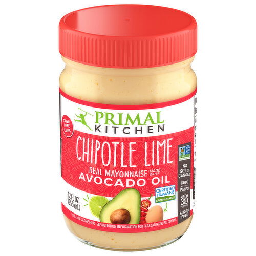 Primal Kitchen Mayonnaise, Real, Chipotle Lime