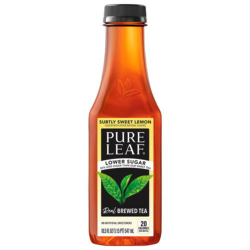 Pure Leaf Brewed Tea, Lower Sugar, Real, Subtly Sweet Lemon