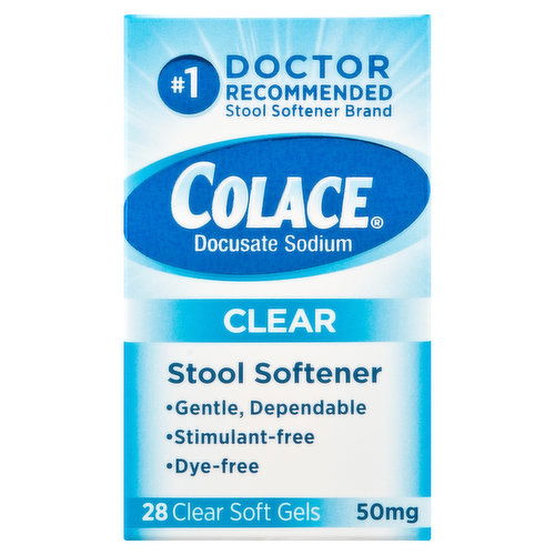 Colace Stool Softener, 50 mg, Clear Soft Gels