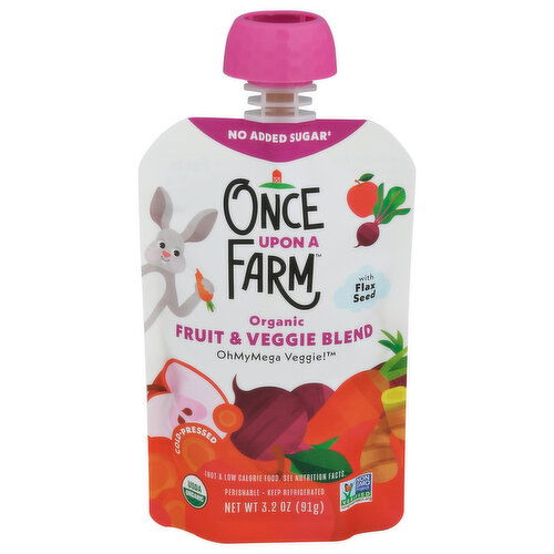 Once Upon a Farm Fruit & Veggie Blend, Organic, OhMyMega Veggie!