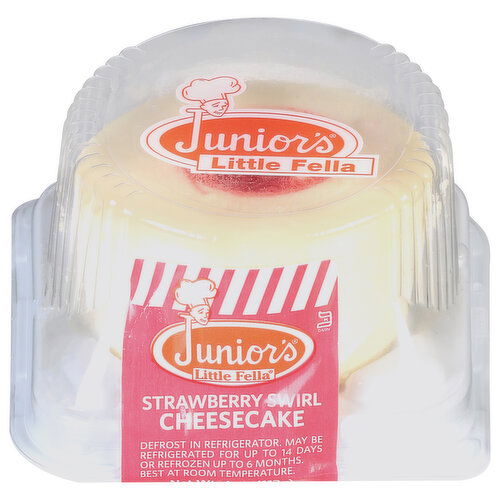 Junior's Little Fella Cheesecake, Strawberry Swirl