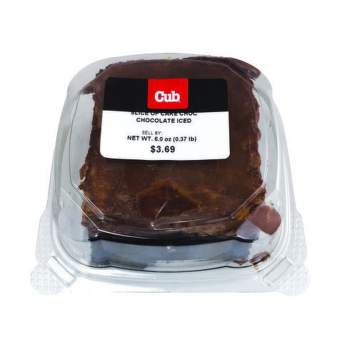 Cub Chocolate Iced Chocolate Cake Slice