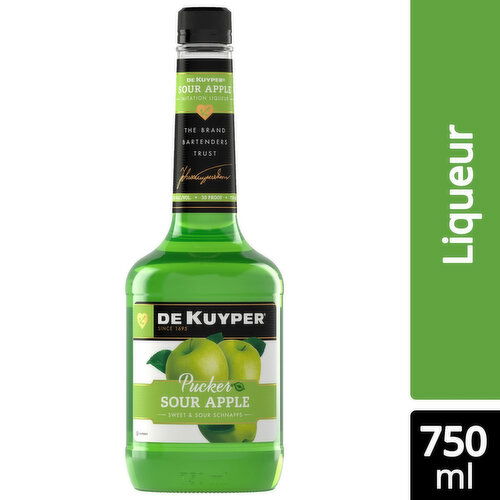 DeKuyper Pucker Pucker Sour Apple Schnapps Liqueur