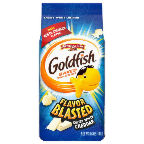 Goldfish Flavor Blasted Baked Snack Crackers, Cheesy White Cheddar