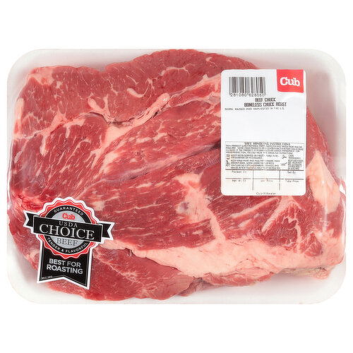 Cub USDA Choice Beef Boneless, Chuck Roast, Self Service