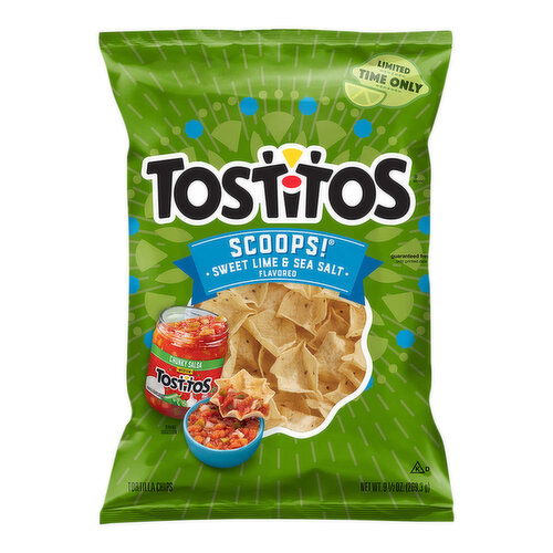Tostitos Scoops Tortilla Chips, Sweet Lime & Sea Salt Flavored