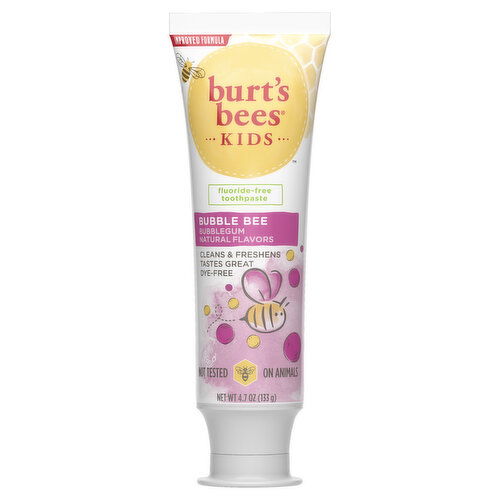 Burts Bees Kids Toothpaste, Natural Flavor, Fluoride Free, Bubble Bee