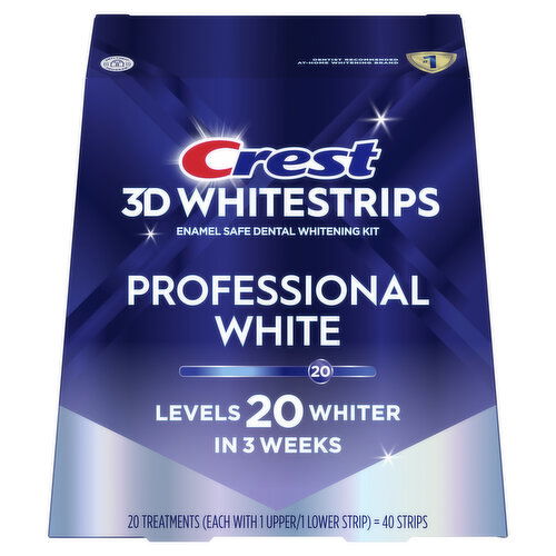 Crest Whitestrip 3d White Crest 3D Whitestrips Professional White At-home Teeth Whitening Kit, 20 Treatments