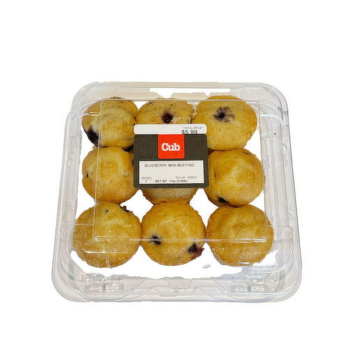 Cub Bakery Mini Muffins, Blueberry, 9 Count