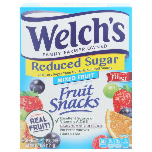 Welch's Fruit Snacks, Reduced Sugar, Mixed Fruit