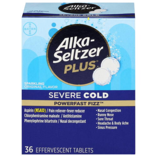 Alka-Seltzer Severe Cold, Sparkling Original Flavor, Tablets