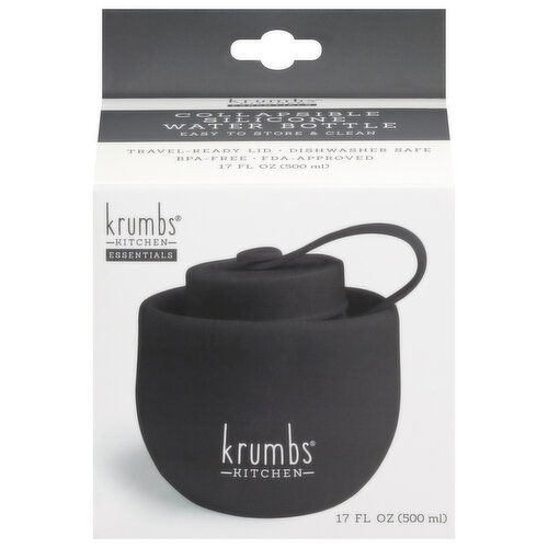 Krumbs Water Bottle, Silicone, Collapsible, 17 Fluid Ounce