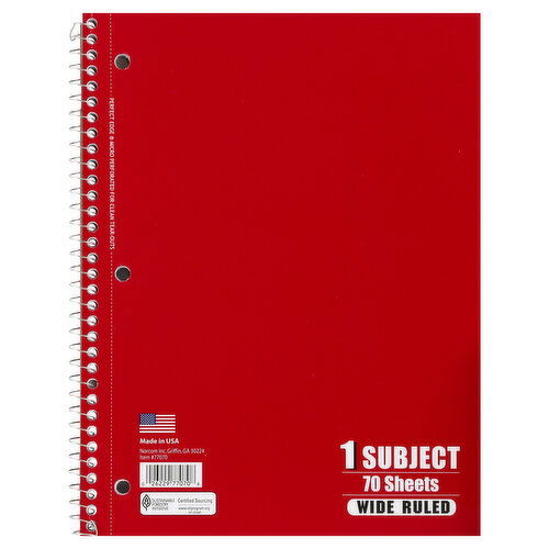 Norcom Notebook, Wide Ruled, 70 Sheets