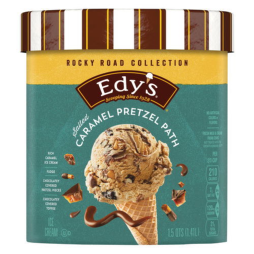 Dreyers Rocky Road Collection Salted Caramel Pretzel Path Ice Cream