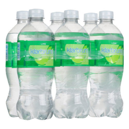 Klarbrunn Sparkling Water, Lime, 6 Pack