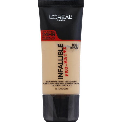 L'Oreal Infallible Pro-Matte Demi-Matte Finish, Caramel Beige 108