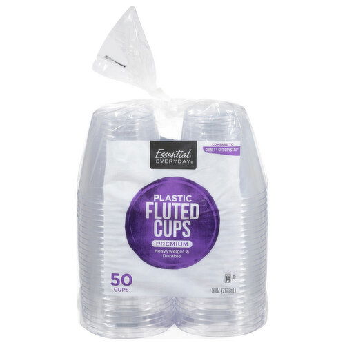 Essential Everyday Fluted Cups, Plastic