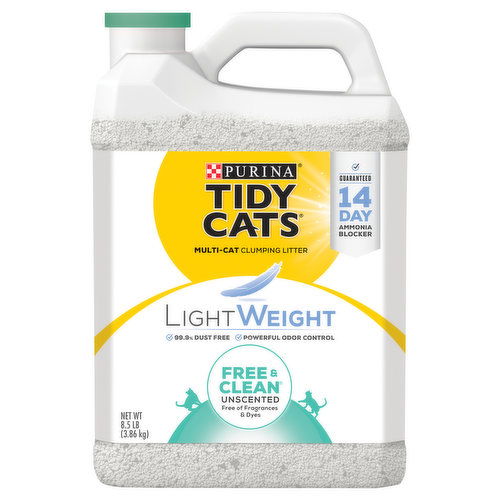 Tidy Cats Free & Clean Clumping Litter, Multi-Cat, Light Weight, Unscented