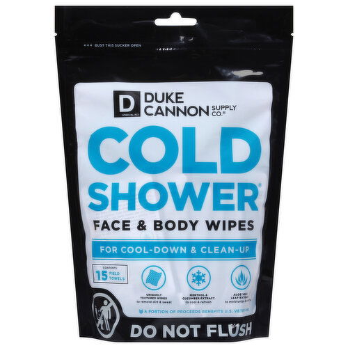 Duke Cannon Supply Co. Cold Shower Face & Body Wipes