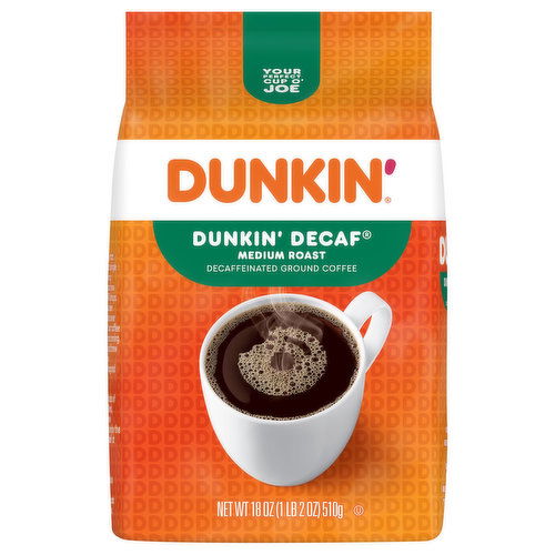 Dunkin' Coffee, Decaffeinated, Ground, Medium Roast