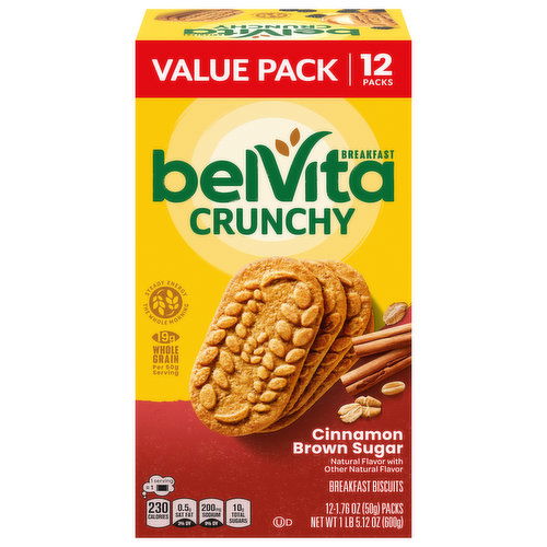 belVita Cinnamon Brown Sugar Breakfast Biscuits, Value Pack