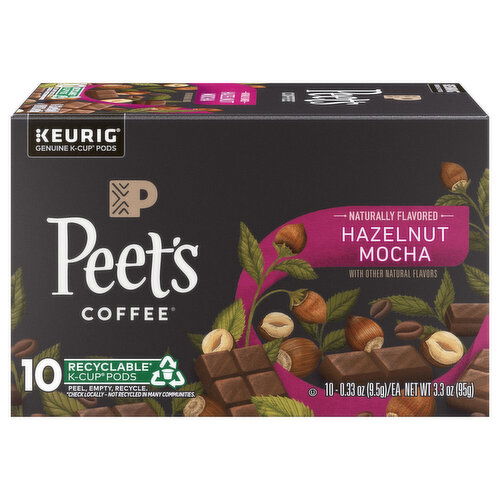 Peet's Coffee Coffee, Hazelnut Mocha, K-Cup Pods