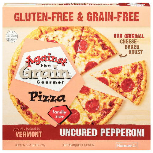 Against the Grain Gourmet Pizza, Uncured Pepperoni, Family Size