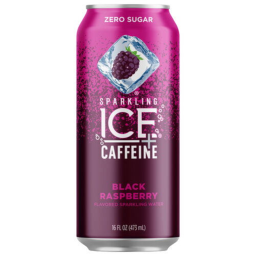 Sparkling Ice +Caffeine Sparkling Water, Zero Sugar, Black Raspberry Flavored