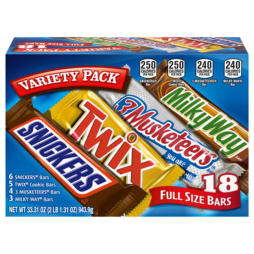 Mars Wrigley Bars, Full Size, Variety Pack