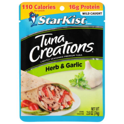 StarKist Tuna Creations Tuna, Premium, Herb & Garlic, Wild Caught