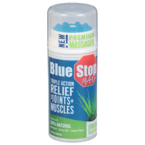 Blue Stop Max Relief, for Joints + Muscles, Triple Action, Fresh Scent