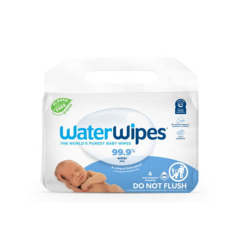 WaterWipes Original 99.9% Water Based Wipes, Unscented & Hypoallergenic for Sensitive Skin