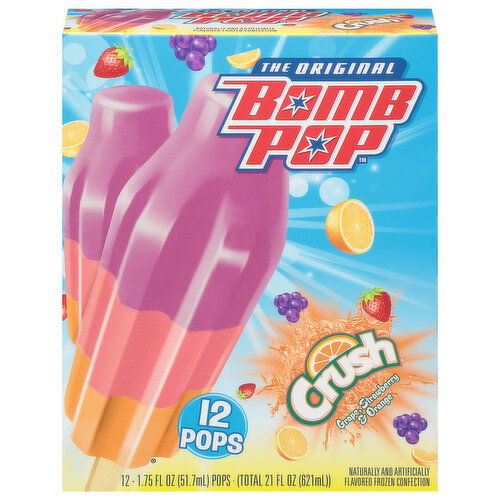 Bomb Pop Pops, Grape, Strawberry & Orange, Crush