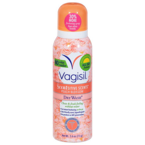 Vagisil Scentsitive Scents Dry Wash, Peach Blossom
