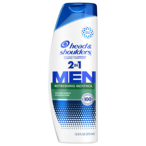 Head & Shoulders Shampoo + Conditioner, 2 in 1, Refreshing Menthol, Men